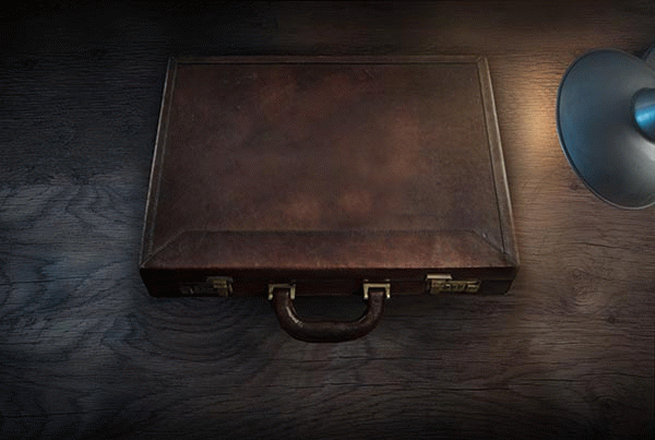 A briefcase with money